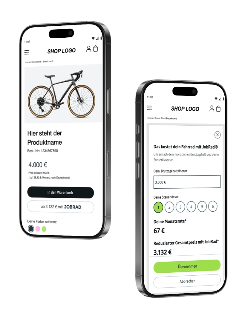 Preis Widget Mockup Mobile